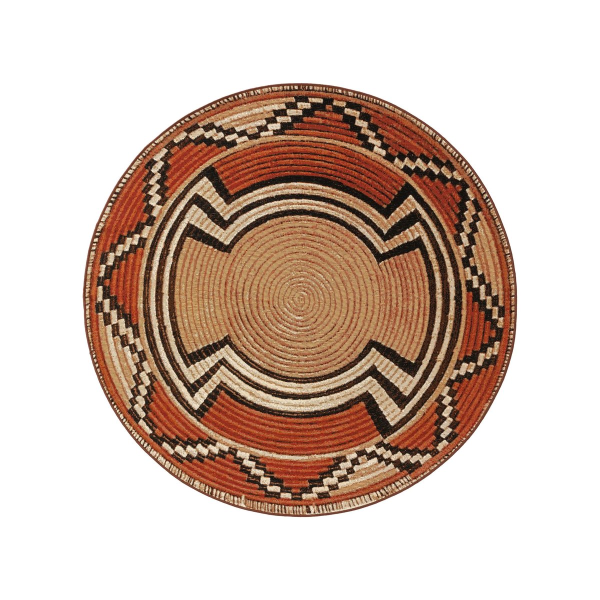 Tapis d'extérieur & intérieur rond ARTIS beige/cuivre, BENUTA 