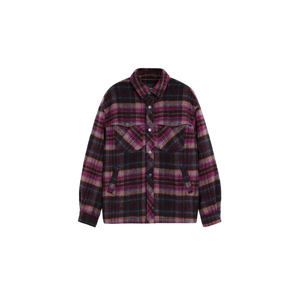Veste à carreaux avec poches rouge, DESIGUAL