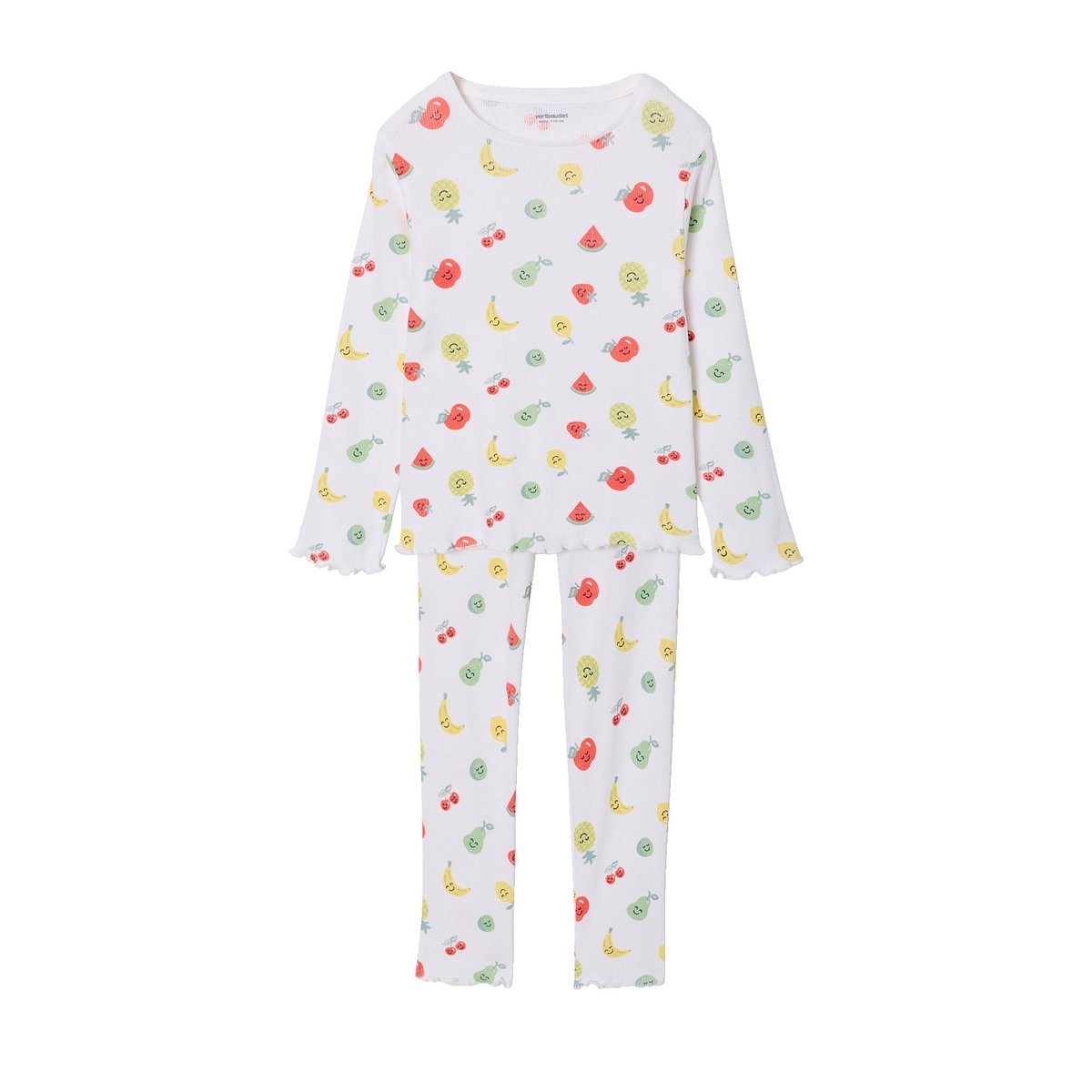 Lot pyjamas fruits écru, VERTBAUDET