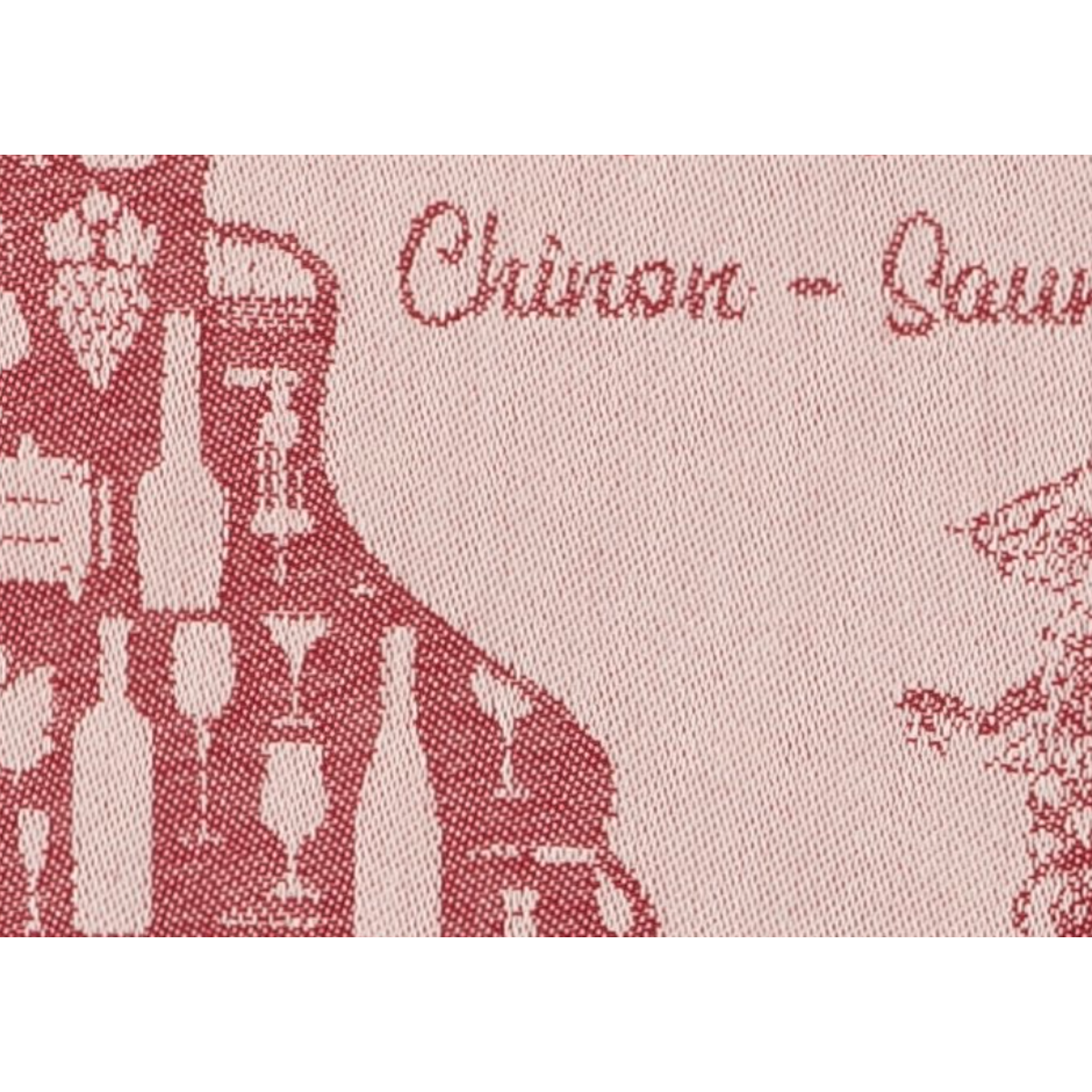 Torchon jacquard coton VINS ROUGES DE FRANCE rouge, COUCKE