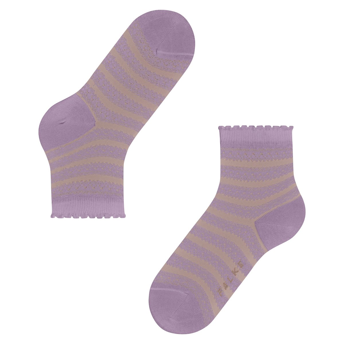 Chaussettes Border Lace Semi-opaque misty lila (8972), FALKE