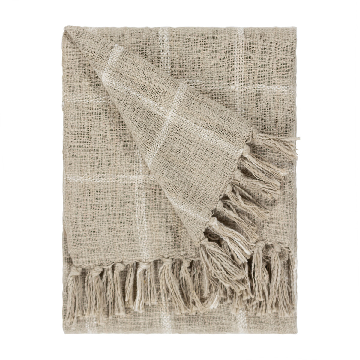 Beni Fringed Throw raw linen, YARD