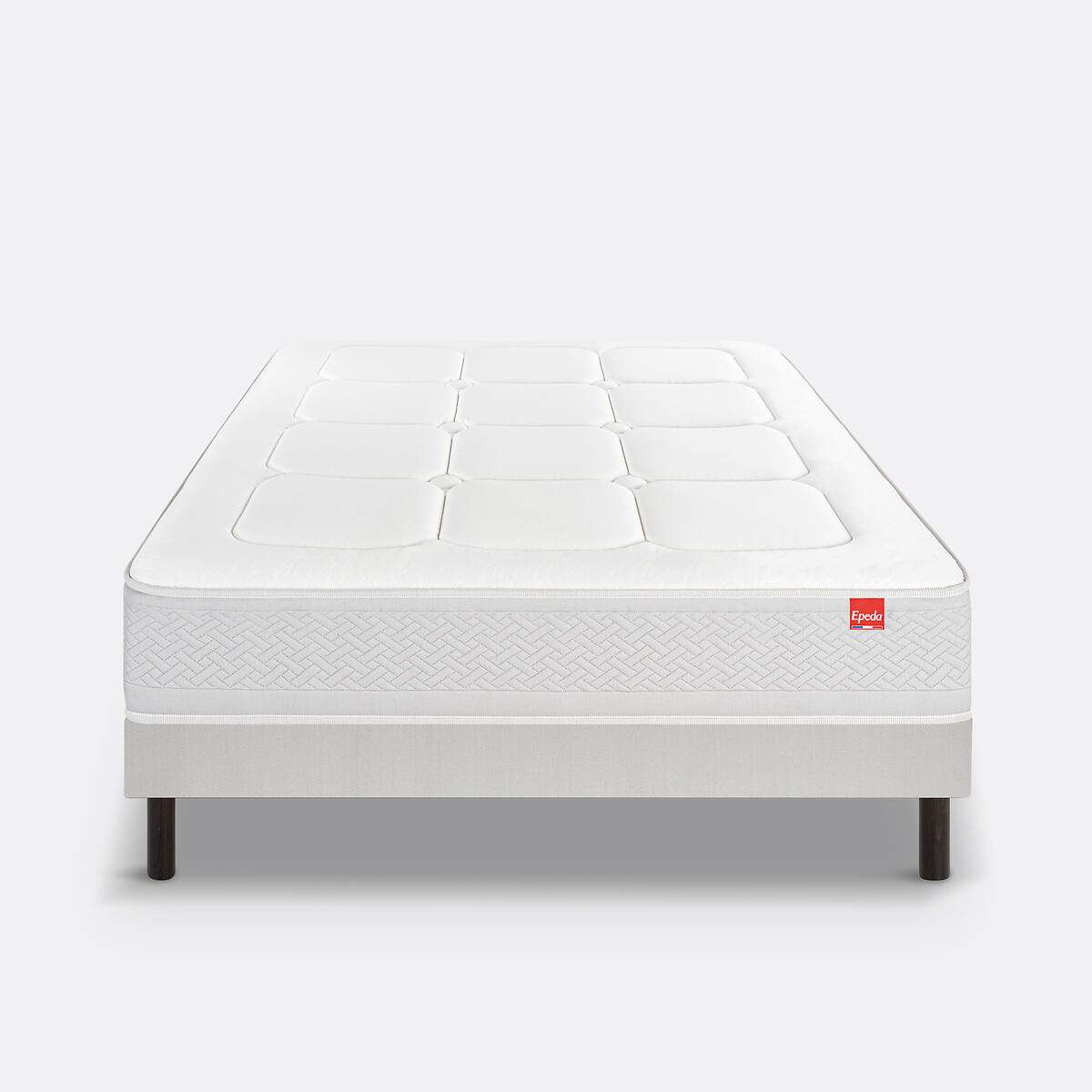 Matelas ressorts multi-actif 5 zones L'inoubliable blanc/gris souris, EPEDA