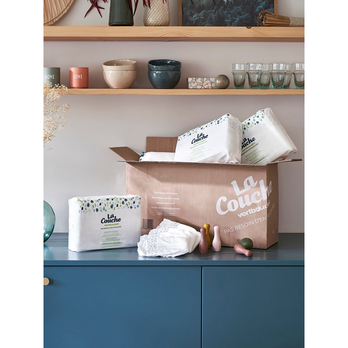 Box de 6 paquets de 25 couches T5 (de 11 à 25 kgs) VERTBAUDET blanc, VERTBAUDET