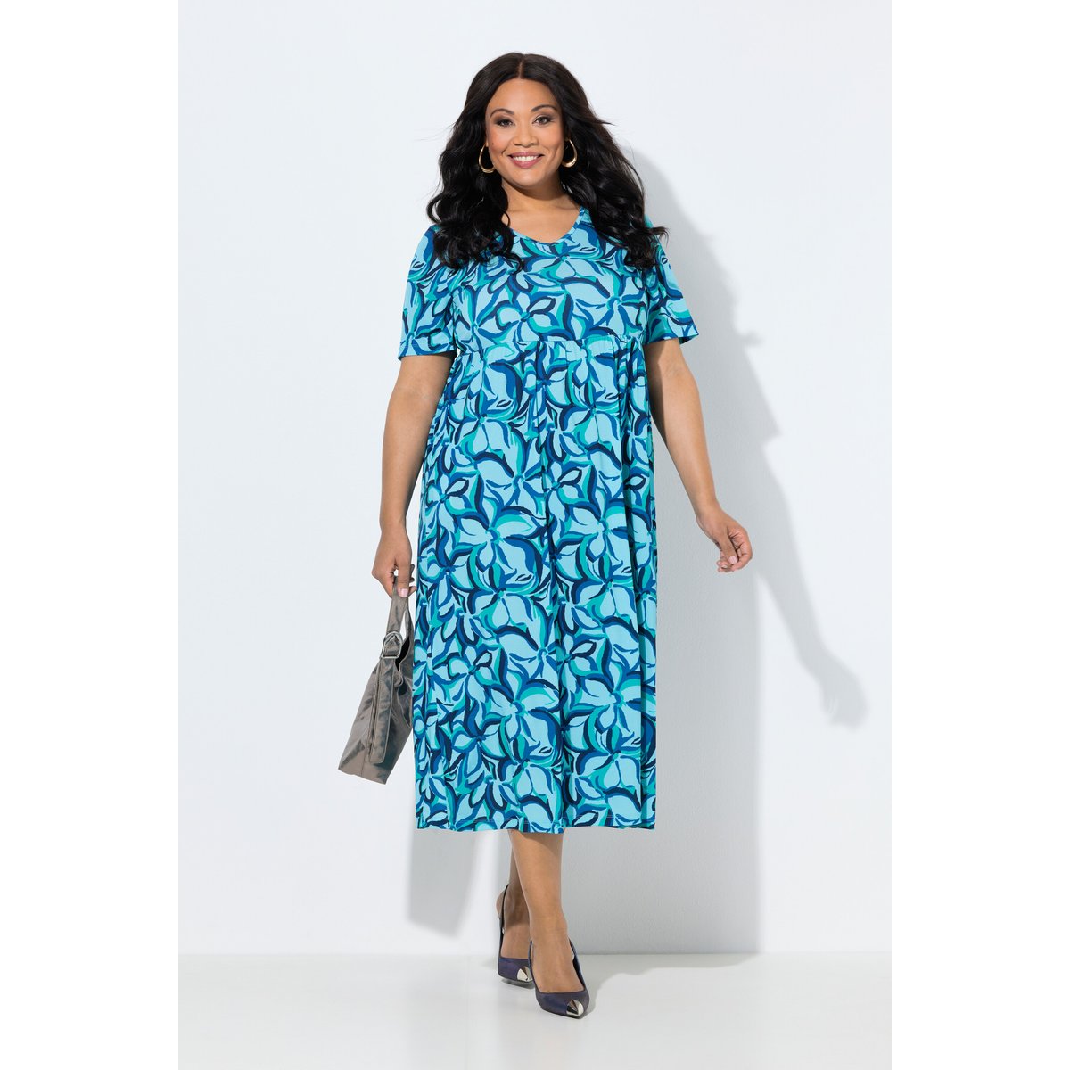 Robe maxi en jersey marine, ULLA POPKEN