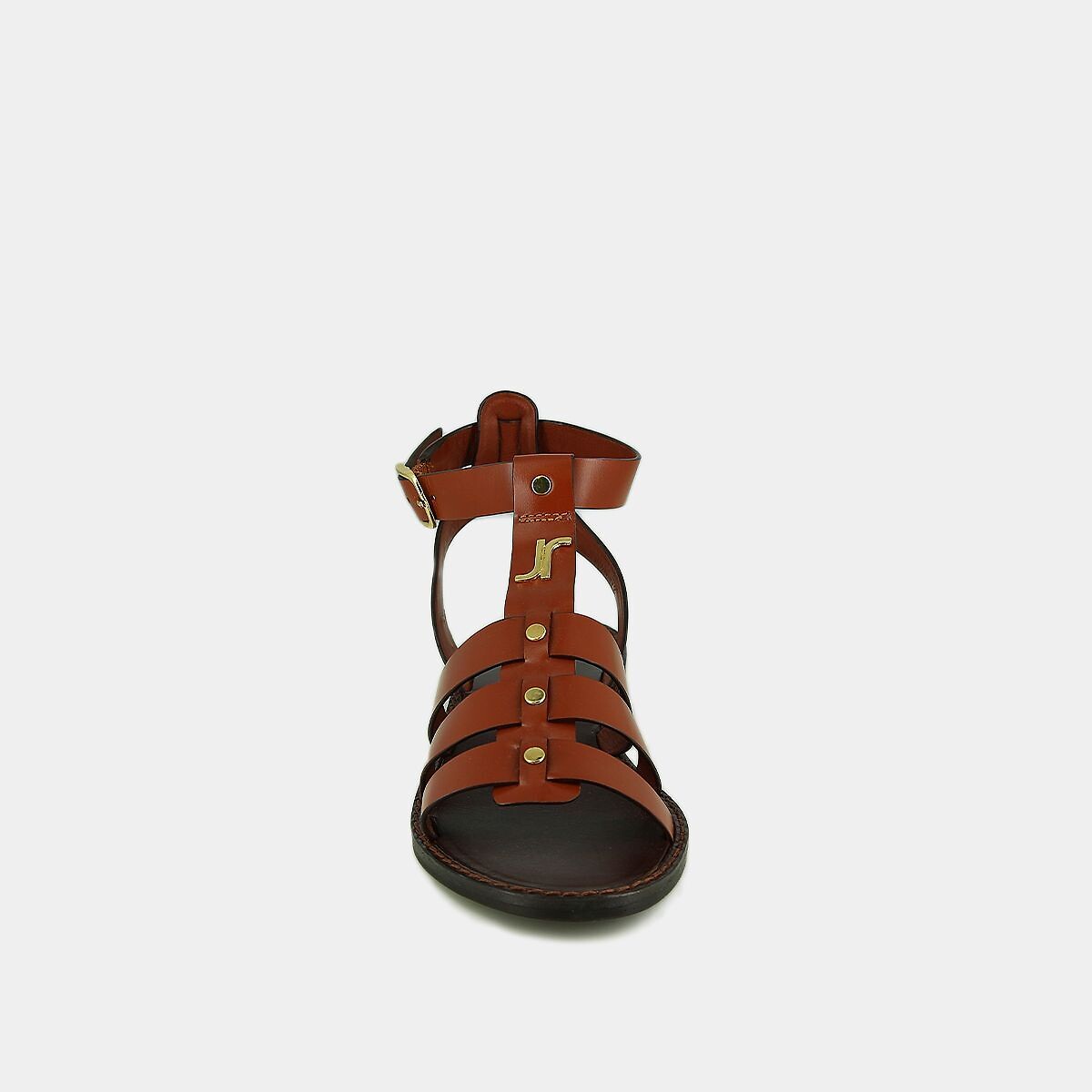 Sandales spartiates en cuir Wan marron, JONAK