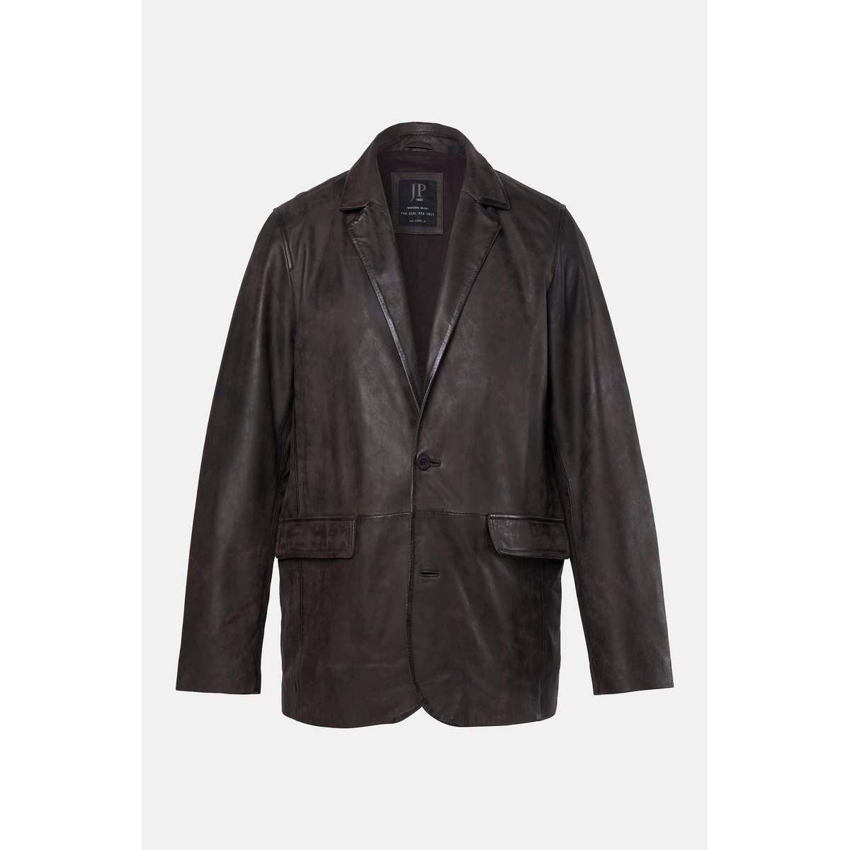 Veste en cuir d'agneau nappa marron foncé, JP1880
