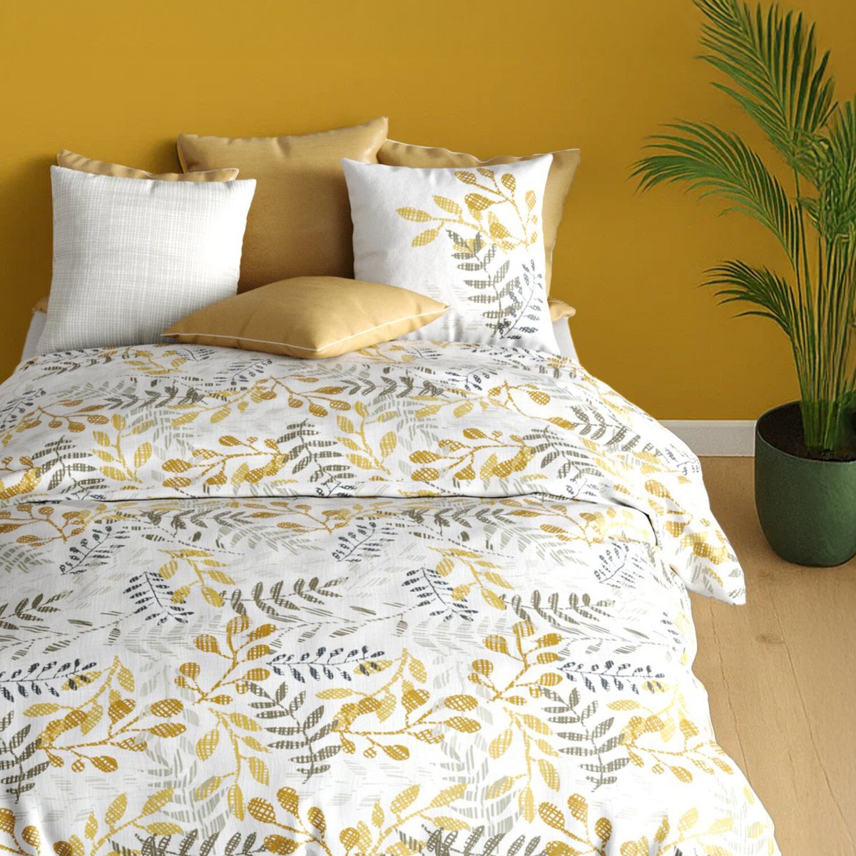 Parure housse de couette en coton imprimée, Eloa multicolore, C DESIGN HOME TEXTILE