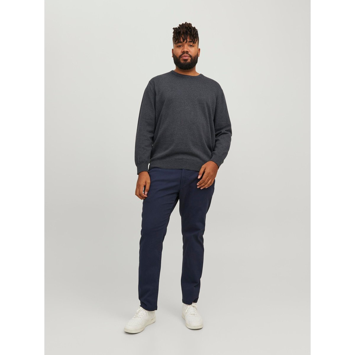 Pull En Maille dark grey melange, JACK & JONES