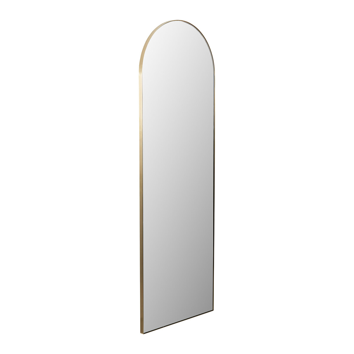 200cm Brushed Gold Metal Slim Frame Arch Floor Mirror gold-coloured, SO'HOME