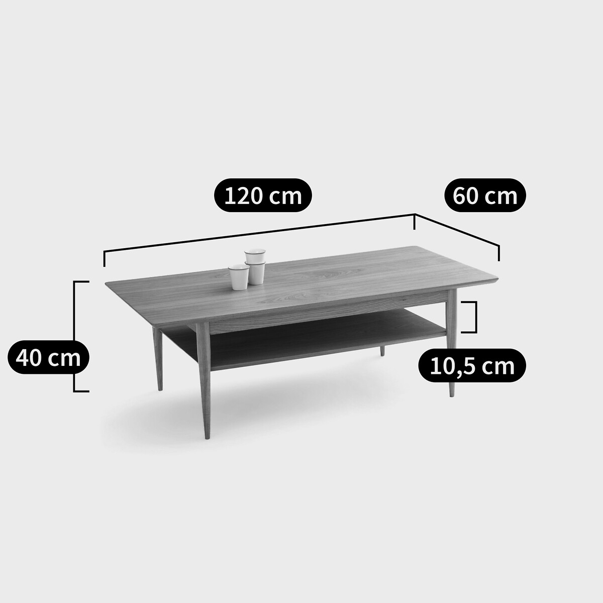Lussan Ash Double Top Coffee Table natural, LA REDOUTE INTERIEURS