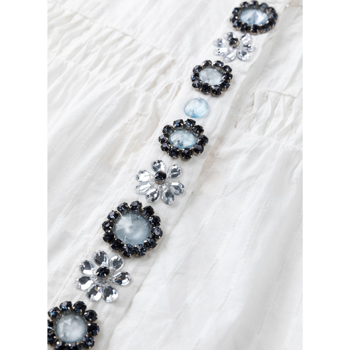 BLOUSE BIJOUX ET EPAULETTES SERENY blanc uni, AN'GE