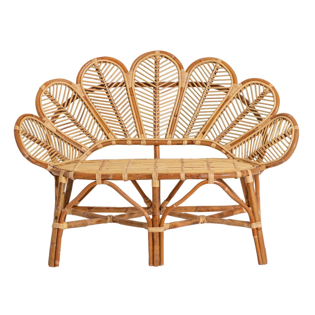 Banquette en rotin RATTAN bois clair, MADE IN MEUBLES 