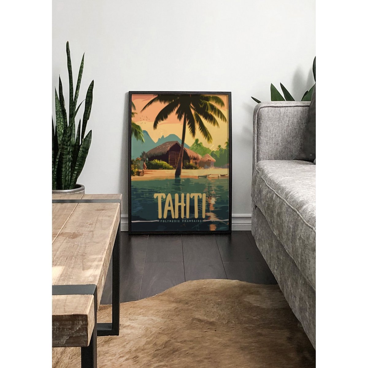 Affiche Tahiti blanc, L'AFFICHERIE