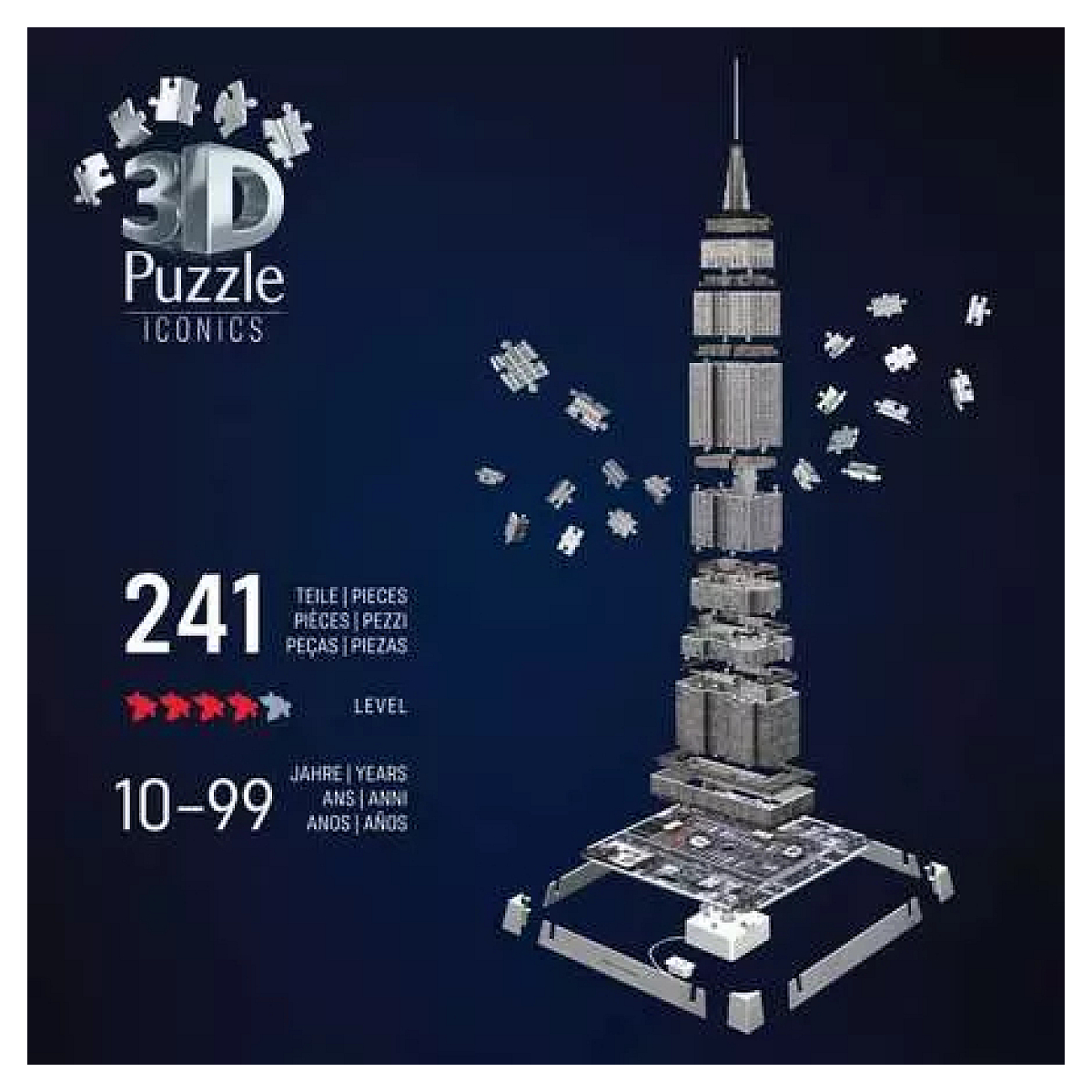 Puzzle 3D 216 pieces - Empire State Building illumine couleur unique, RAVENSBURGER