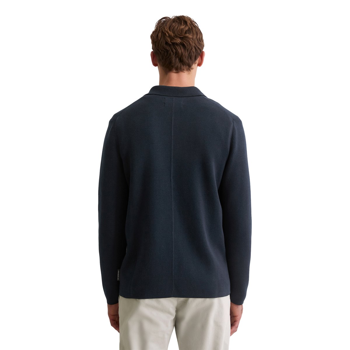 Veste tricotée DfC regular en coton bio bleu foncé, MARC O'POLO