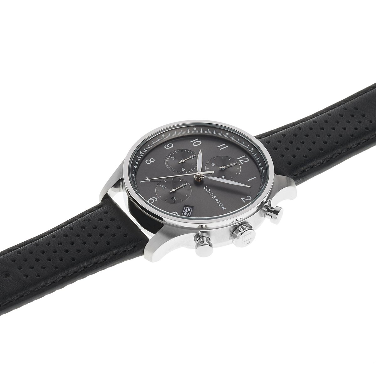 Montre Analogique LUCAS argenté gris noir, LOUIS PION