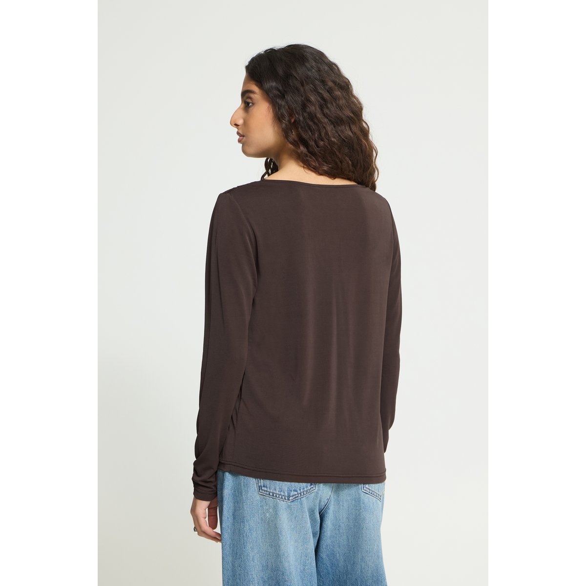 T-shirt à manches longues marron coffee bean, ICHI