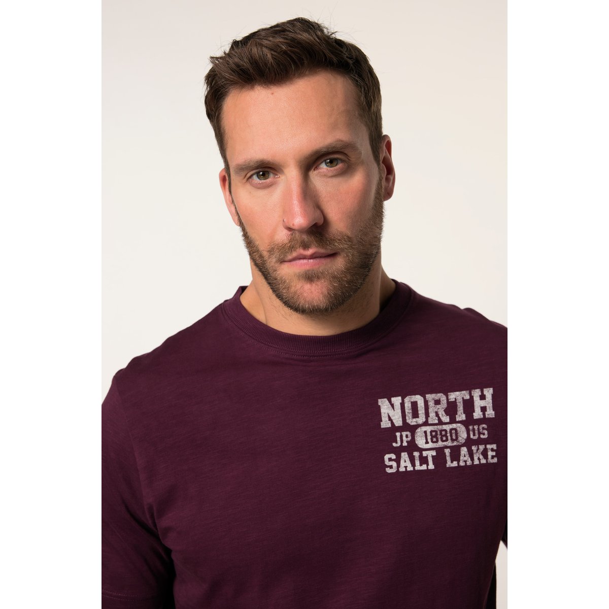 T-shirt en jersey flammé, manches courtes rouge raisin, JP1880