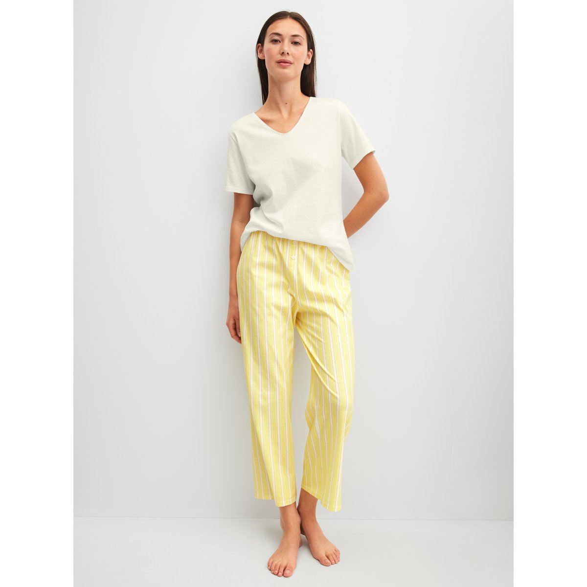 Pantalon de pyjama 7/8 Coton FAVOURITES OCEAN cream gold, CALIDA