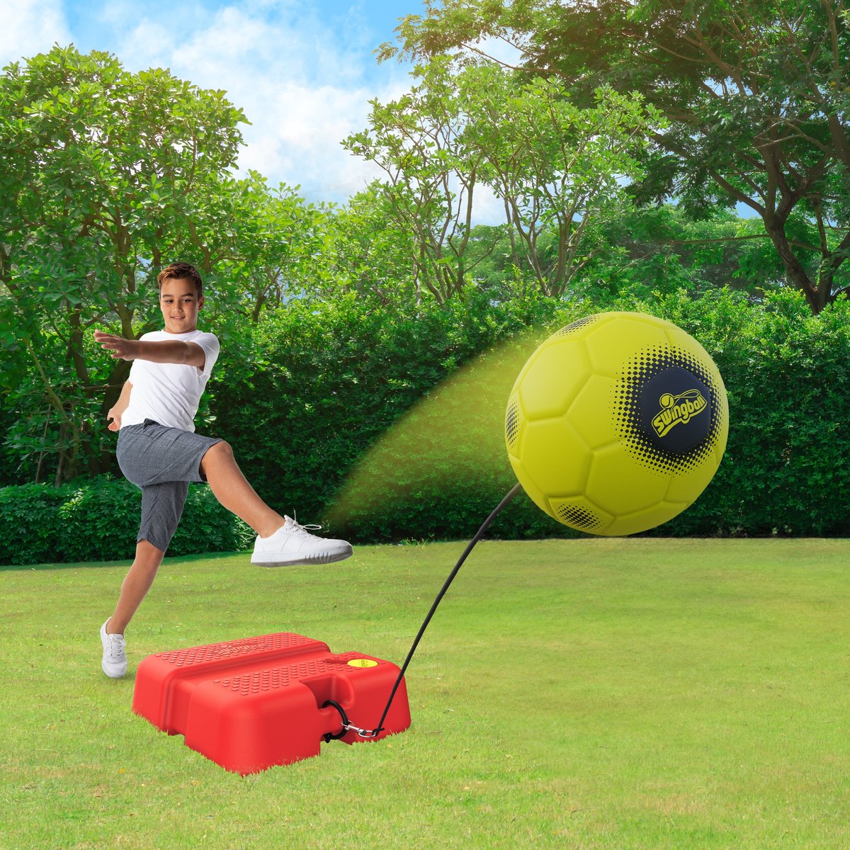 Jeu de balles Swingball REFLEX FOOTBALL noir - rouge - jaune, SWINGBALL