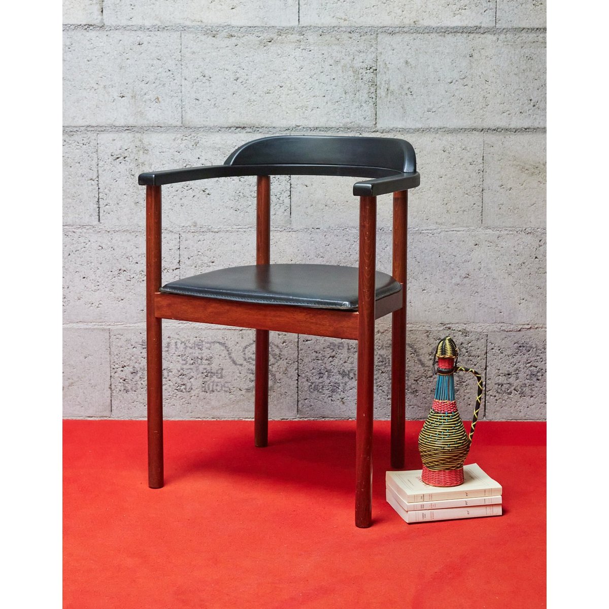 Fauteuil scandinave en bois Jakob N°1275 - Bon état bois foncé, DEBONGOUT