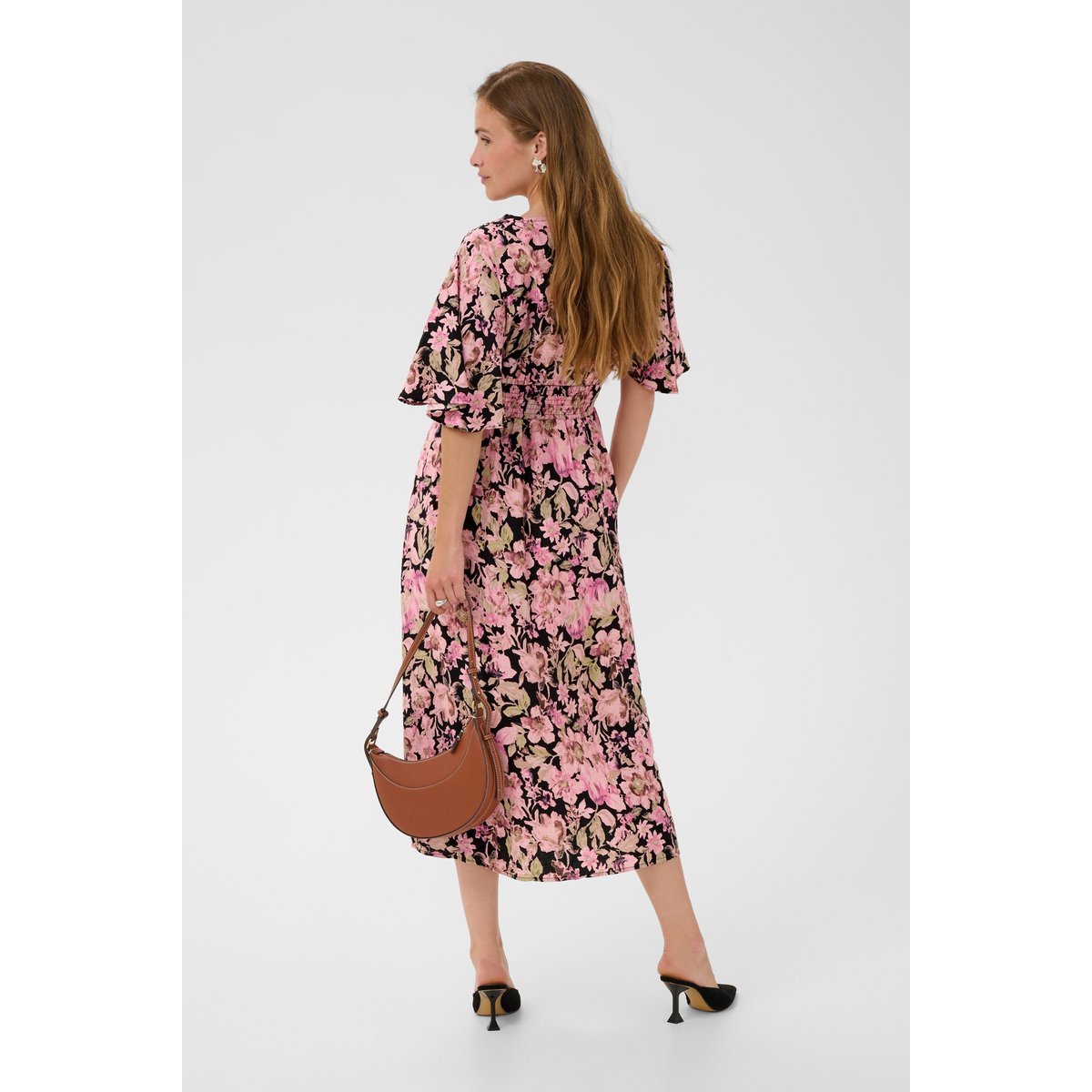 Robe rose pink flower print, KAFFE