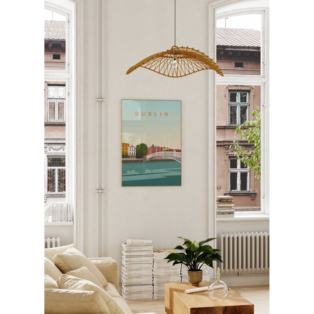Affiche ville Dublin blanc, L'AFFICHERIE
