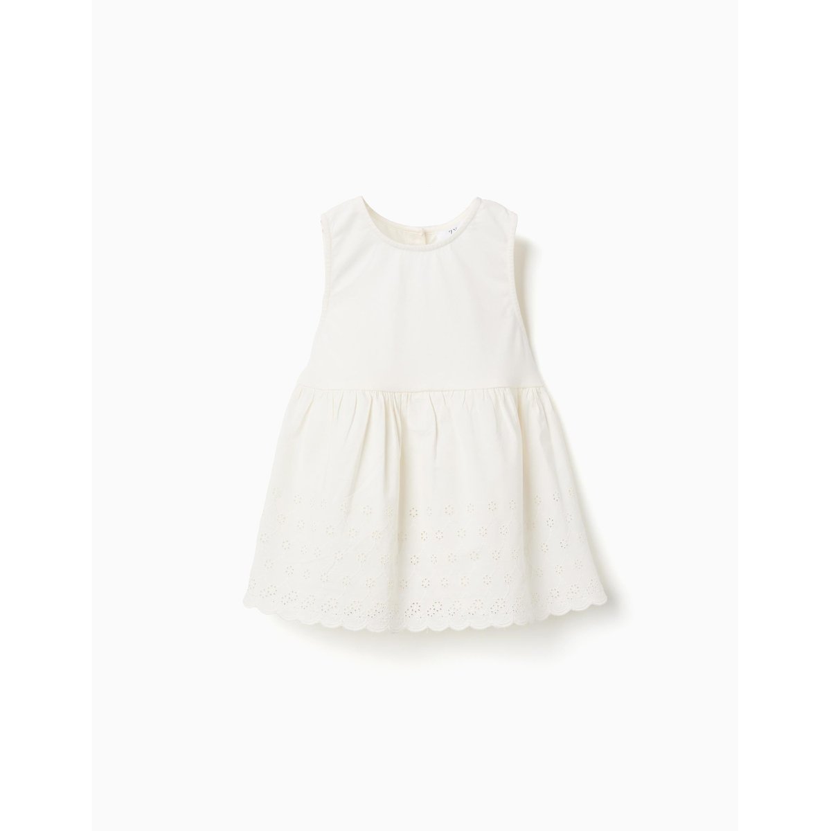 Blouse sans manches en coton avec broderie anglaise beige clair, ZIPPY