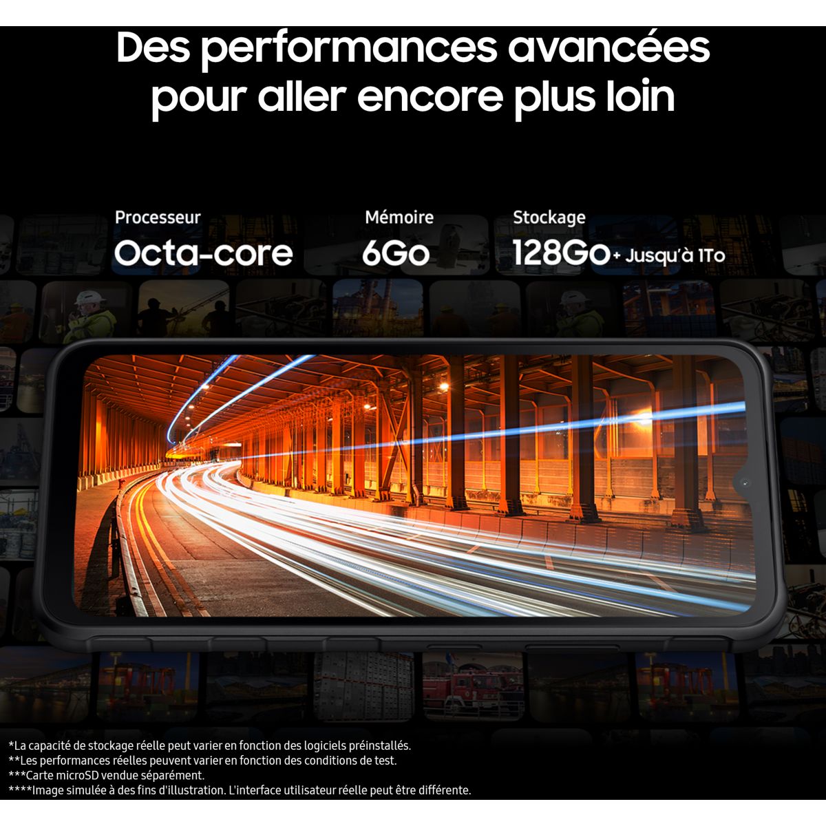 Smartphone Galaxy XCover7 5G 128Go Graphite Black couleur unique, SAMSUNG