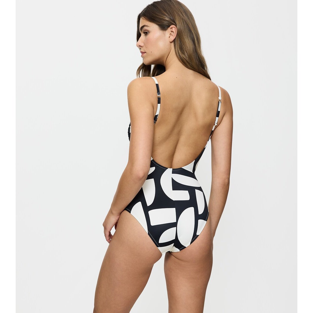 Maillot 1 pièce plissé Summer Allure noir/blanc, TRIUMPH