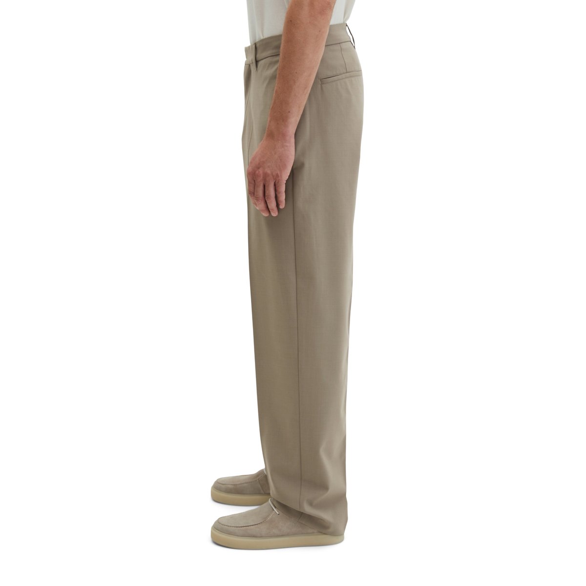 Pantalon modèle Mossbo DFB Travel Collection en Technical Wool Blend léger marron, MARC O'POLO