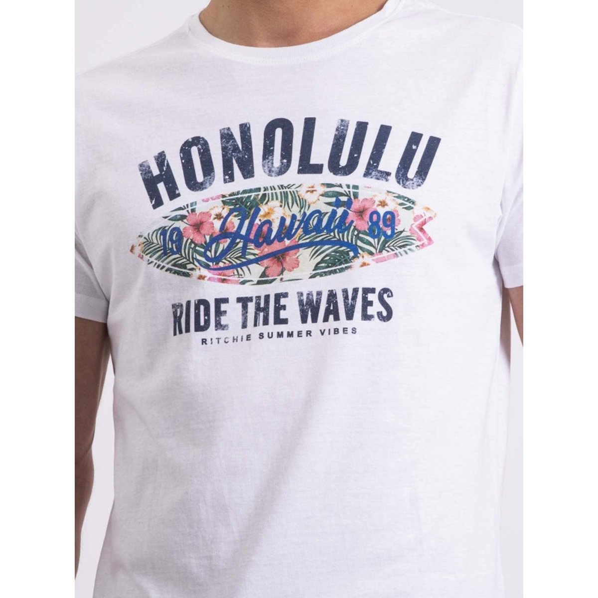 T-shirt Col Rond Niroulio blanc, RITCHIE