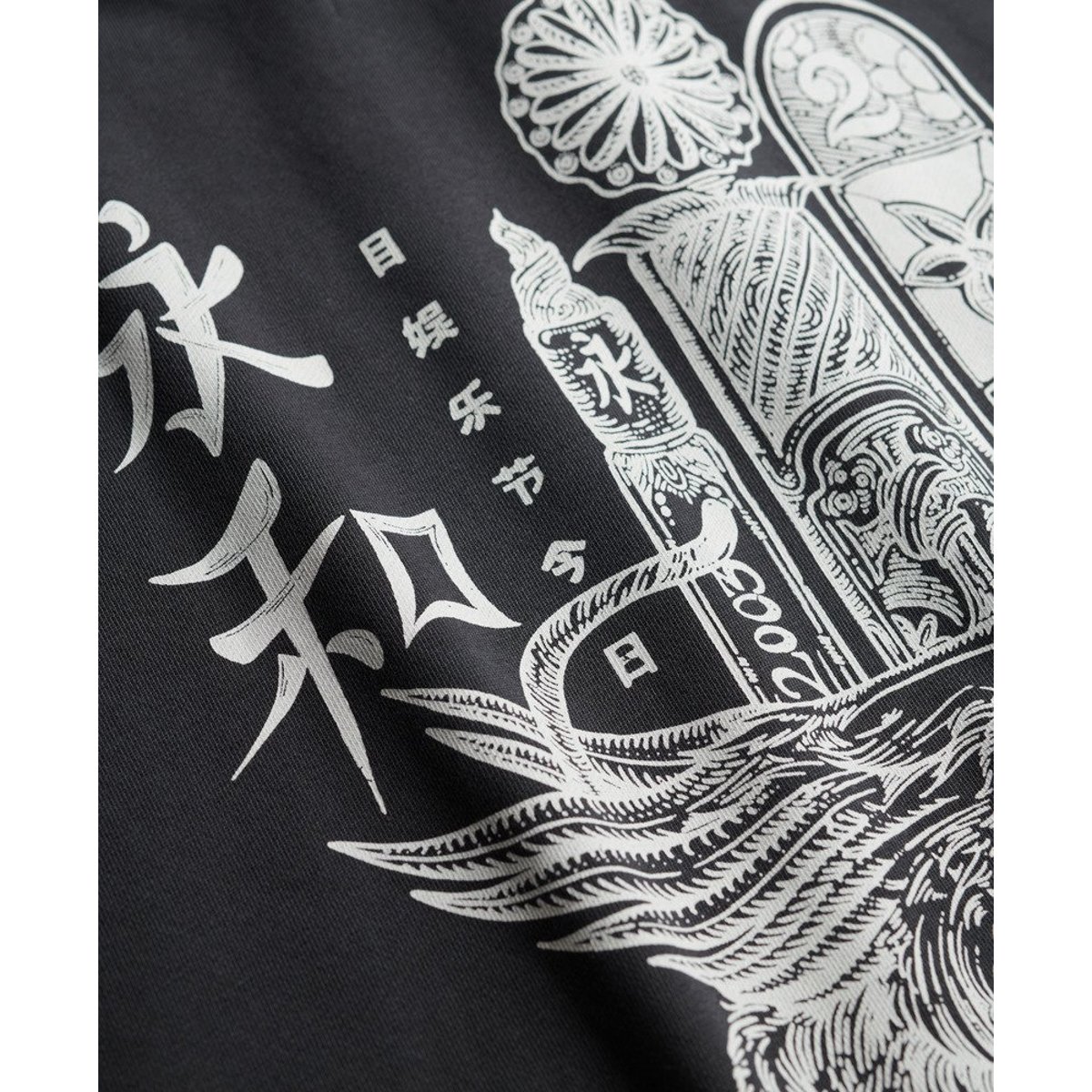 Hoodie Tokyo Narrative Coupe Ample blackboard, SUPERDRY