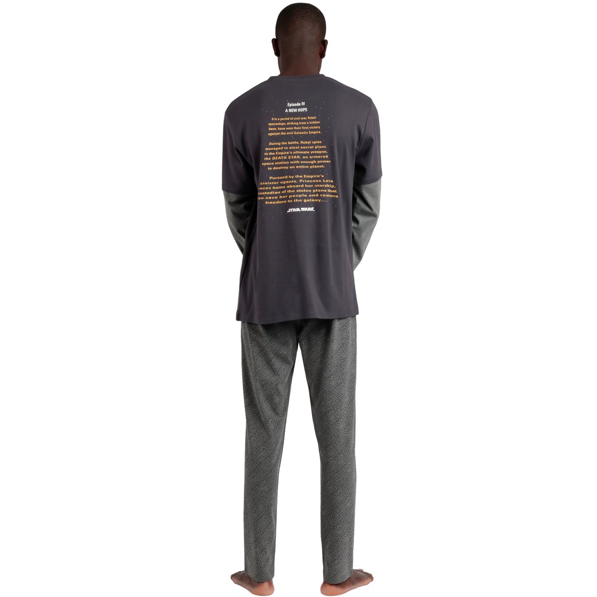 Pyjama pantalon et haut New Hope Star Wars gris, ADMAS