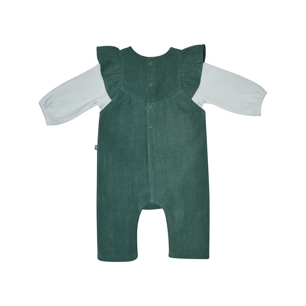 Tshirt salopette manon velours cotele long vert, SUCRE D'ORGE