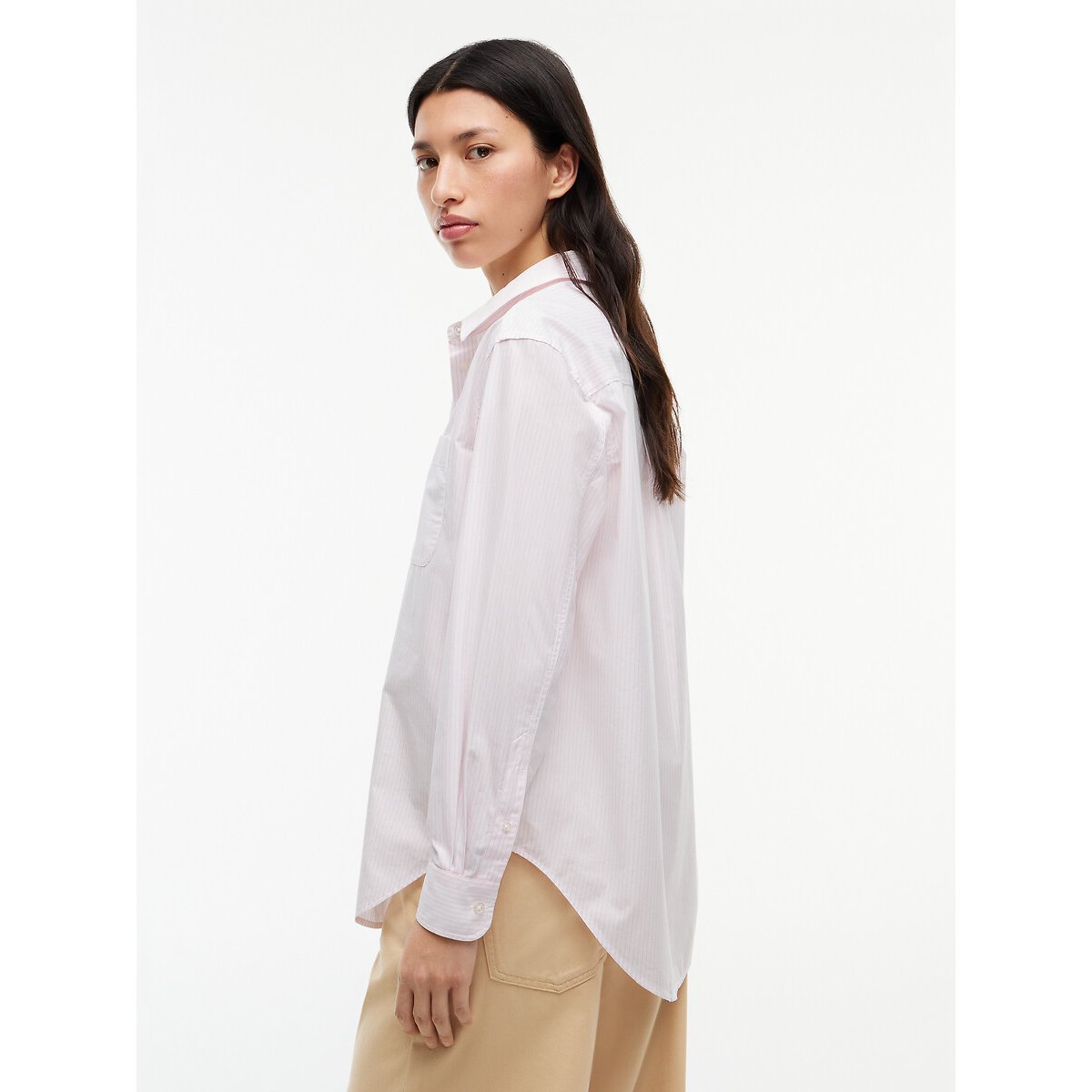 Chemise rayée manches longues rayé rose, TOMMY JEANS