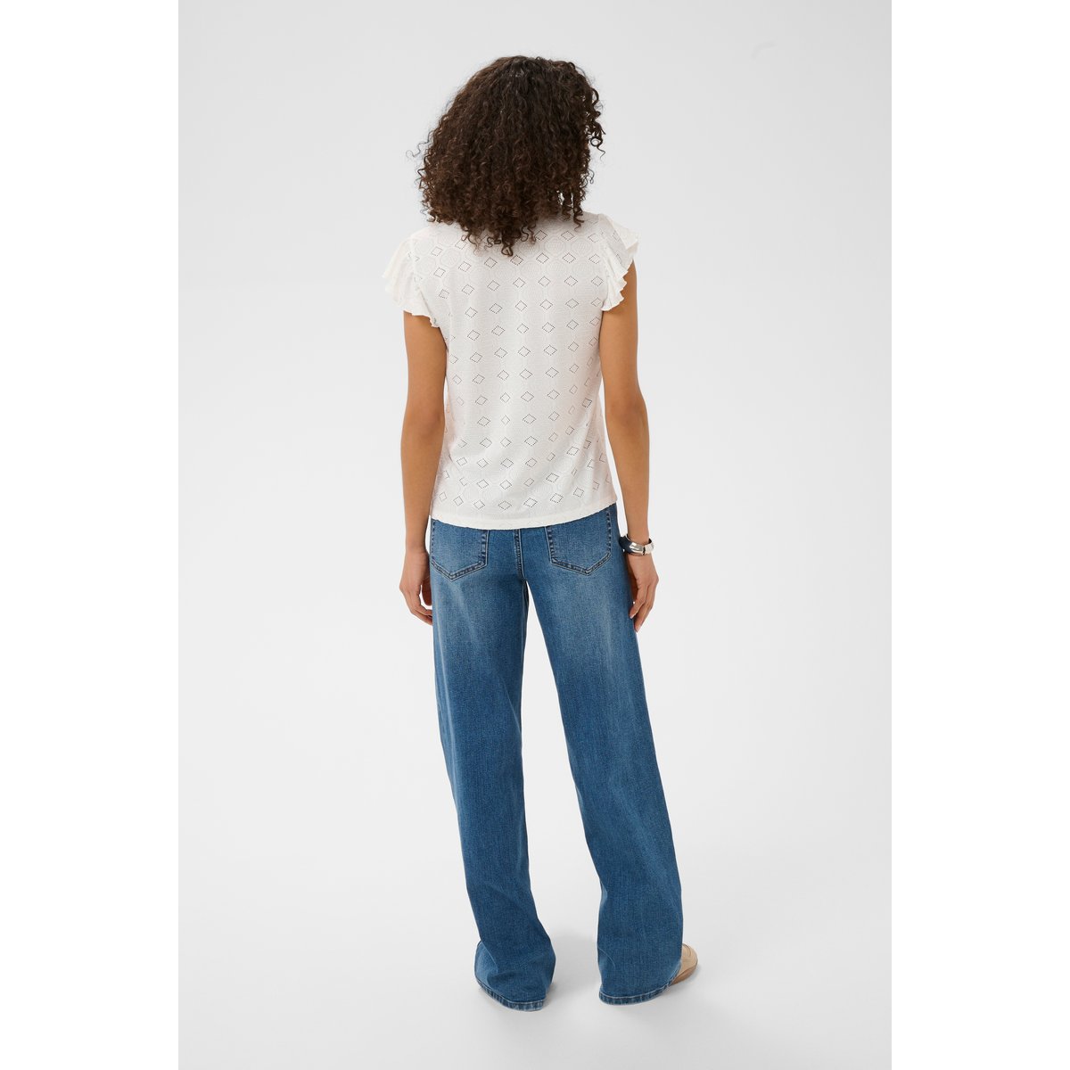 Blouse à manches courtes blanc chalk, KAFFE