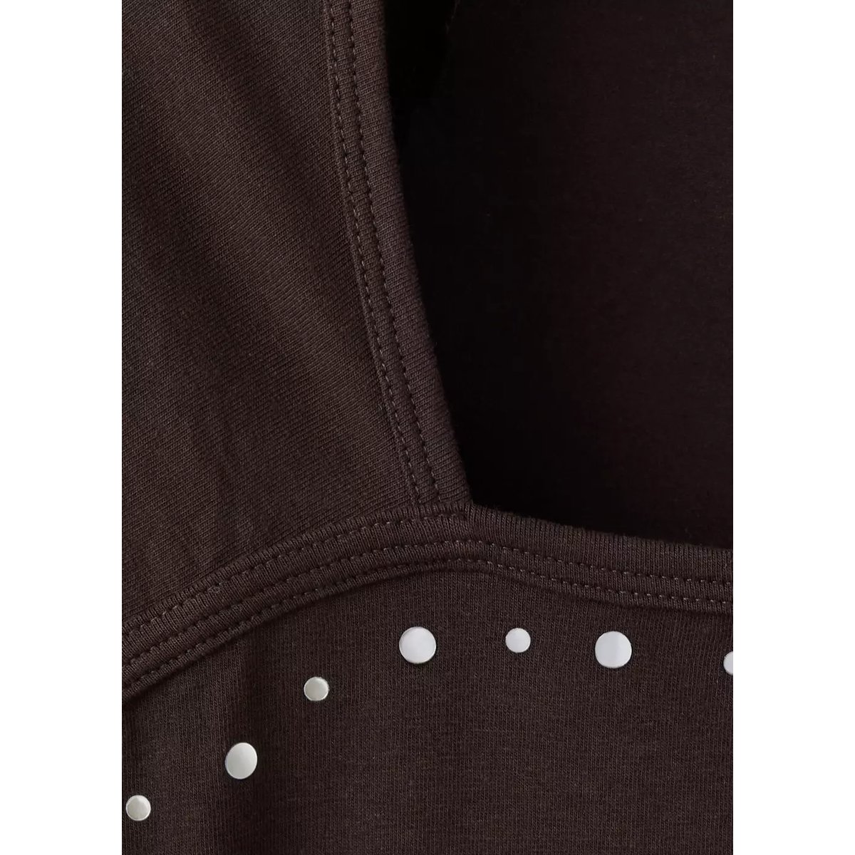 T-shirt détail clous marron, MANGO TEEN