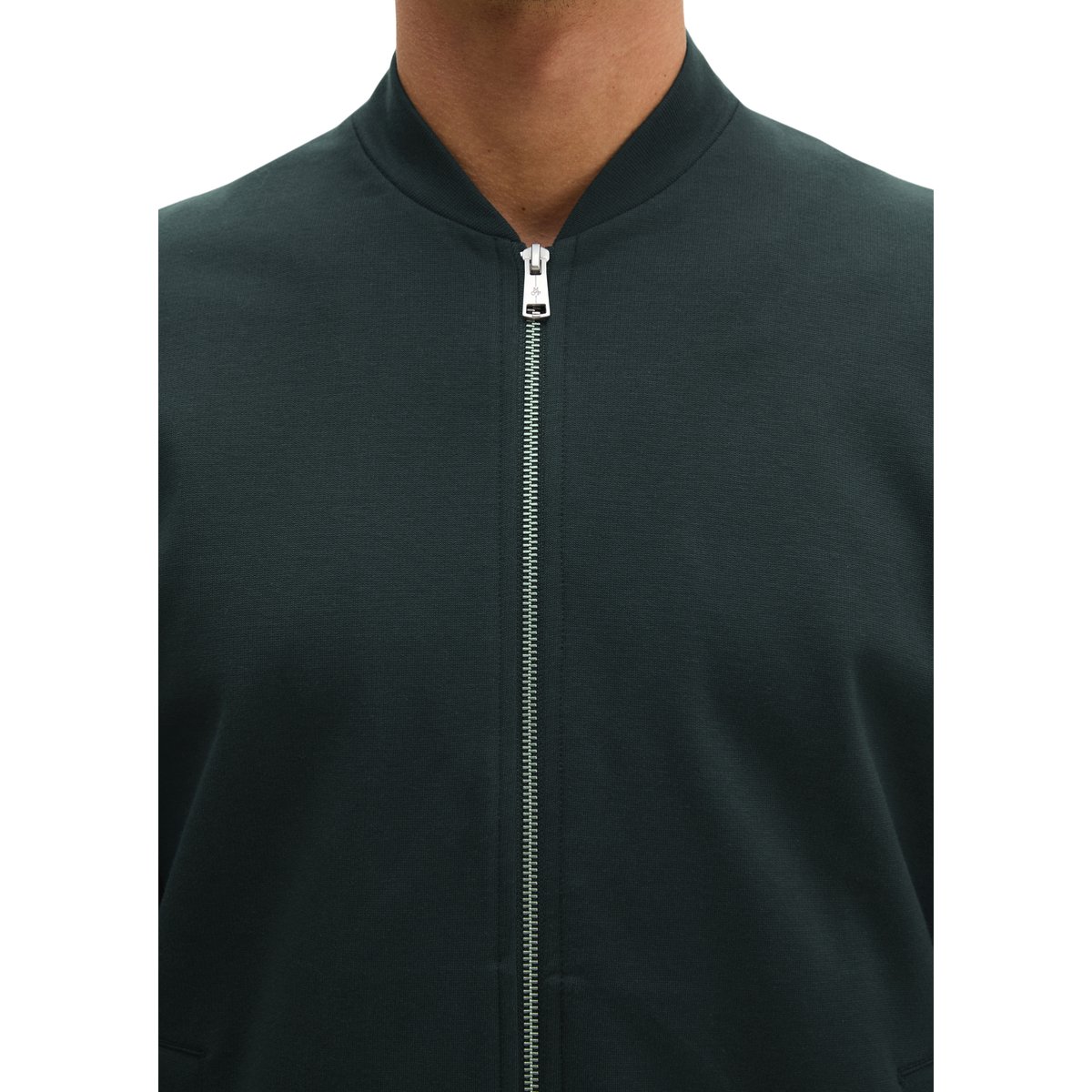 Veste sweat coupe classique en mélange de coton bio extensible bleu, MARC O'POLO