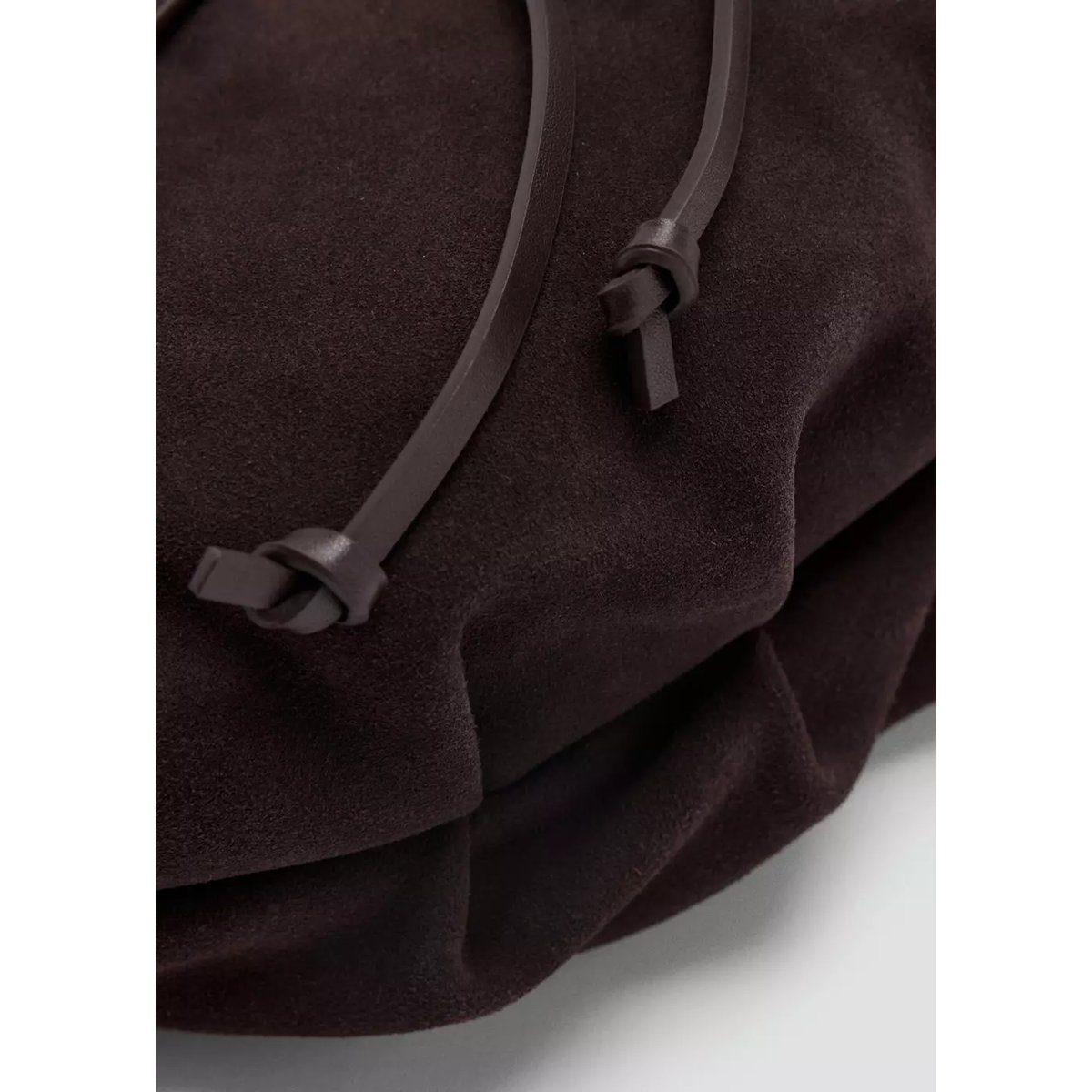 Sac clouté cuir chocolat, MANGO