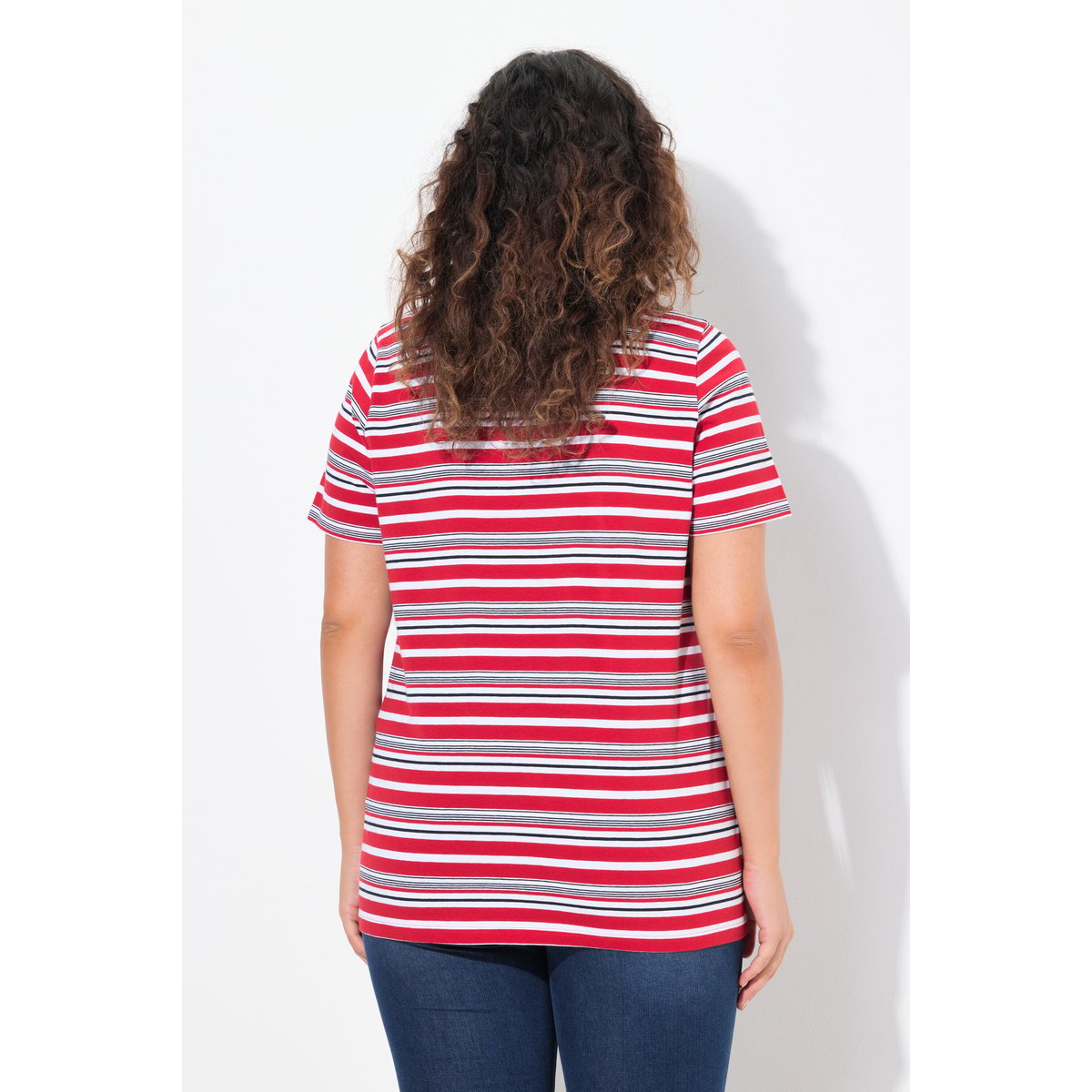 T-shirt rayé. Manches courtes et salsa, ULLA POPKEN