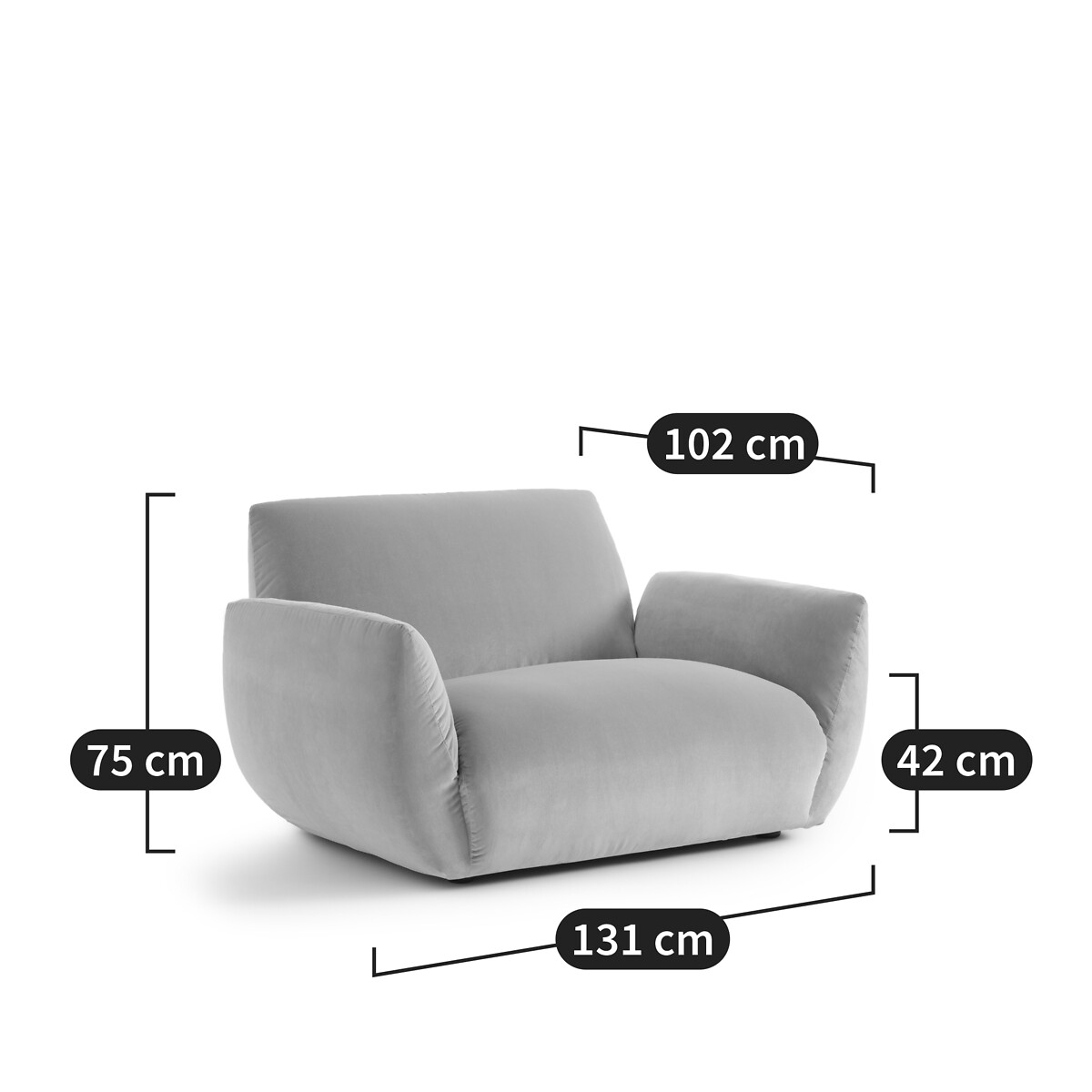 Fauteuil toile jaspée, Spogano bleu grisé, AM.PM