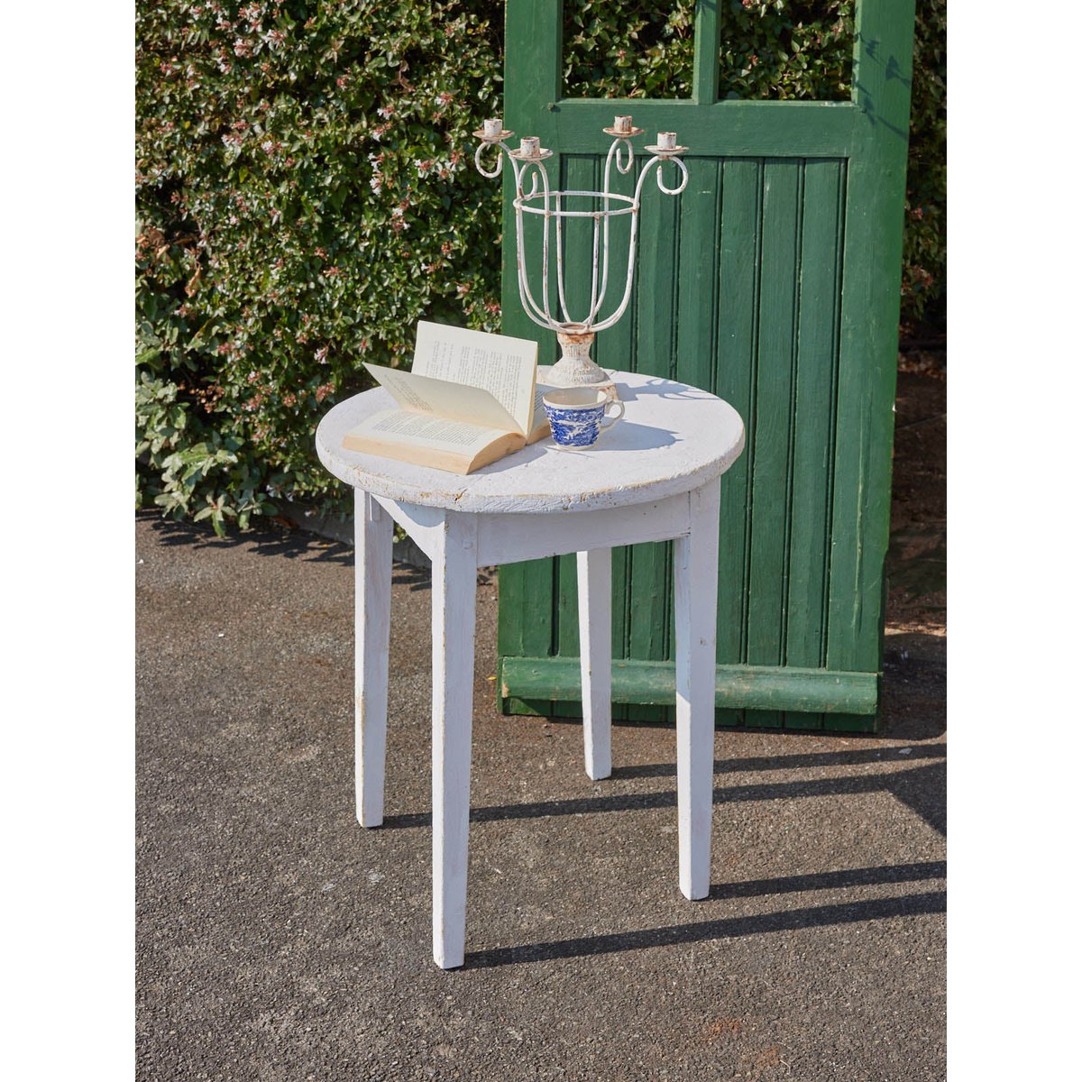 Table en bois blanc brut Francine N°1409 - Bon état blanc, DEBONGOUT