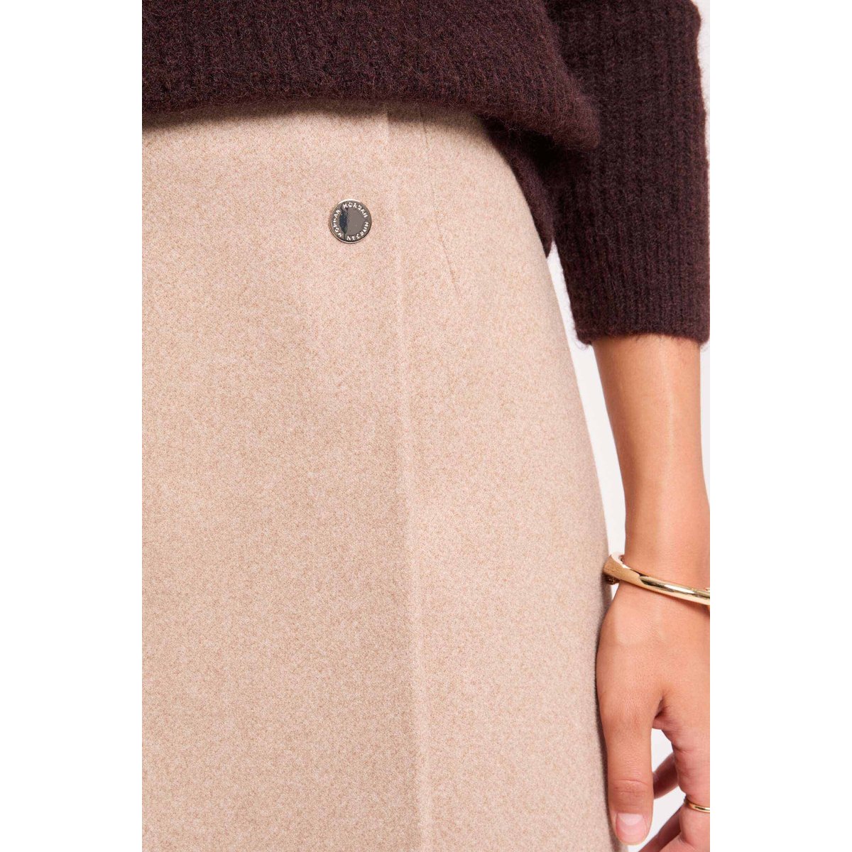 Jupe courte beige moyen, MORGAN