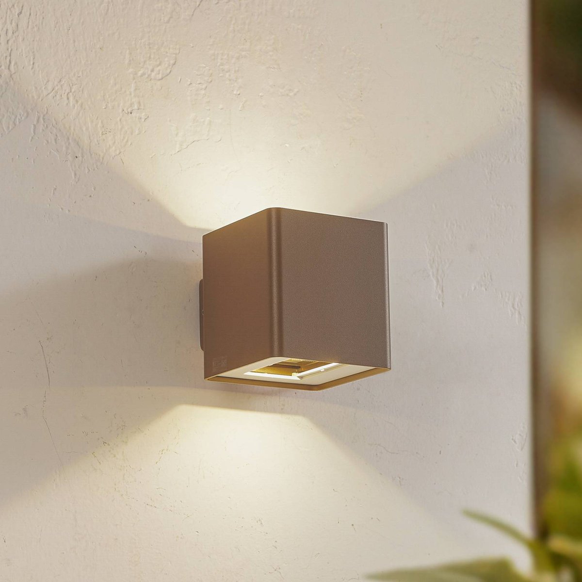 Applique extérieure en aluminium moderneLED marron, LUCANDE