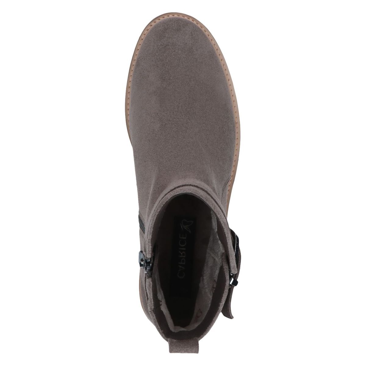 Bottine en cuir marron taupe nubuck, CAPRICE