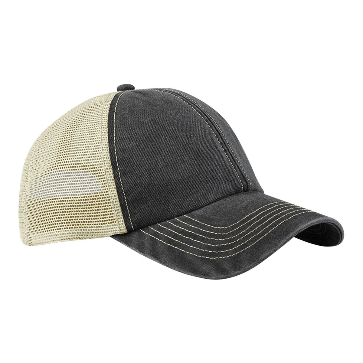 Casquette trucker vieux noir / beige gris, BEECHFIELD