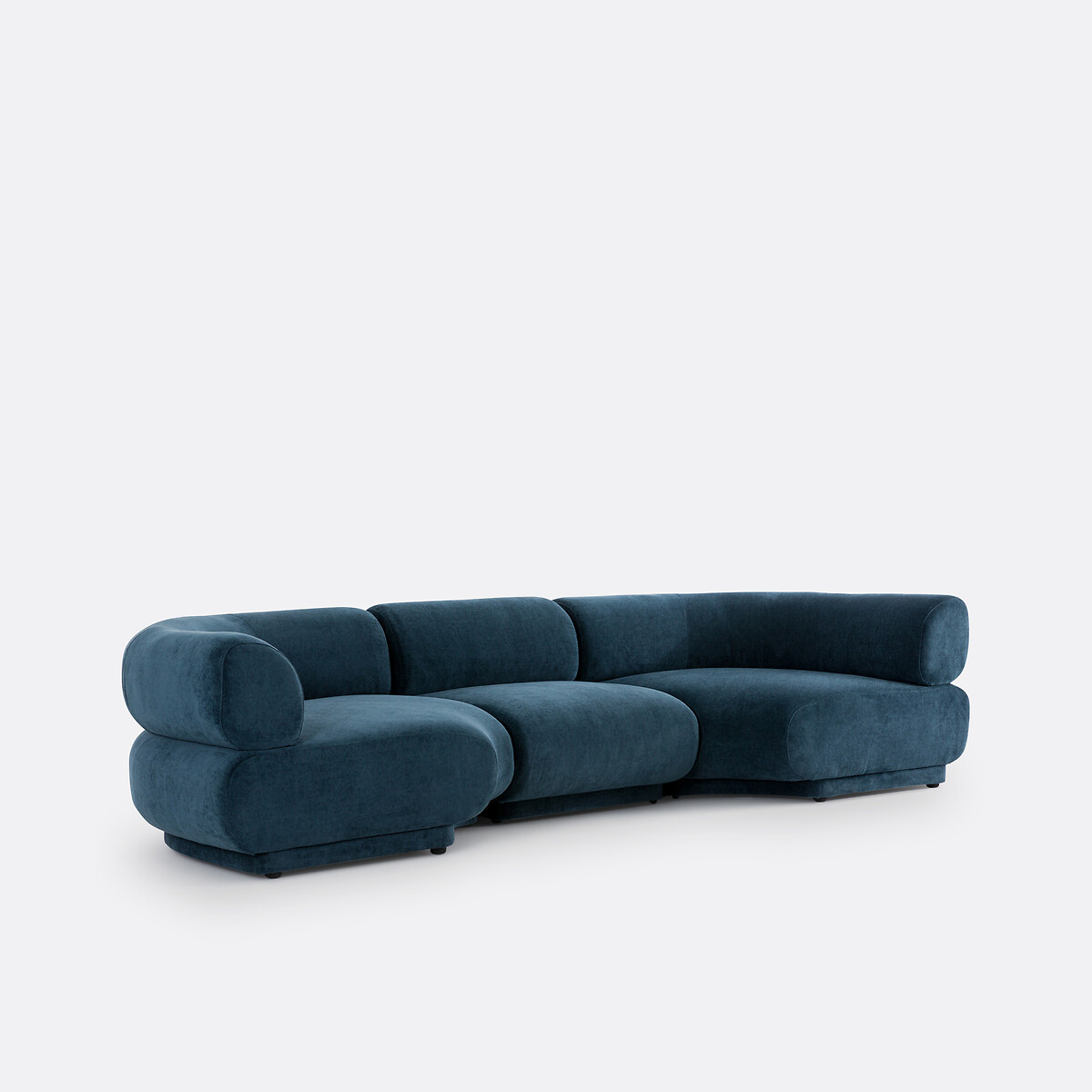 Sofá rinconero modular de terciopelo texturado, Teide azul , LA REDOUTE INTERIEURS