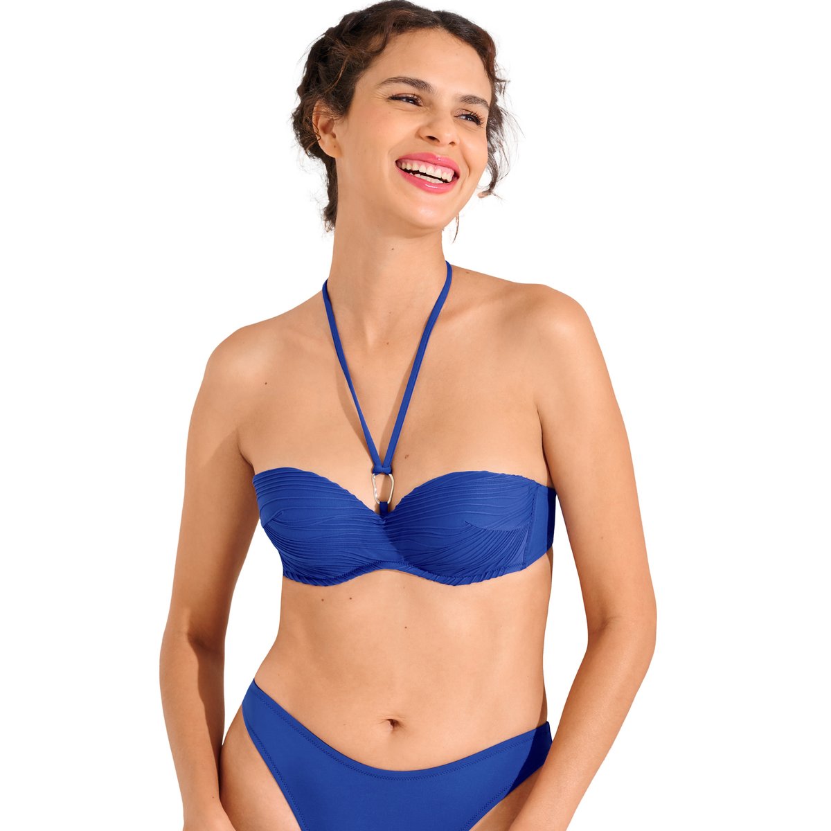 Haut maillot de bain bandeau balconnet préformé SORRENTO bleu, LISCA